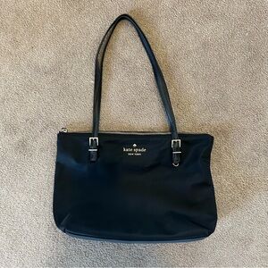 kate spade black nylon shoulder tote